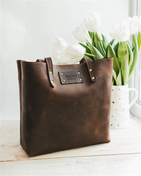 Monogrammed Leather Tote Bags For Women