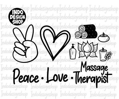 Peace Love Massage Therapist Png Svg Massage Therapist Svg Etsy Canada