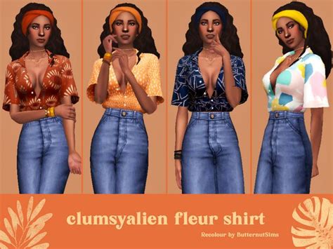 Clumsyalien Fleur Shirt Recolour Faded Springs On Patreon Sims 4