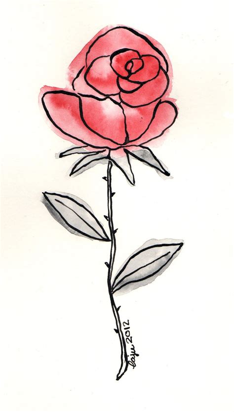 Dibujo A Lapiz Rosa Boceto Dibujos De Rosas Flor Dibujos Animados