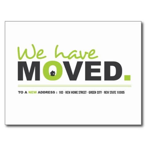 We Have Moved Green Moving Announcement Postcard Zazzle Moving