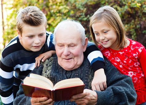 Grandfather Reading Story To Child Forma Life Science Marketing