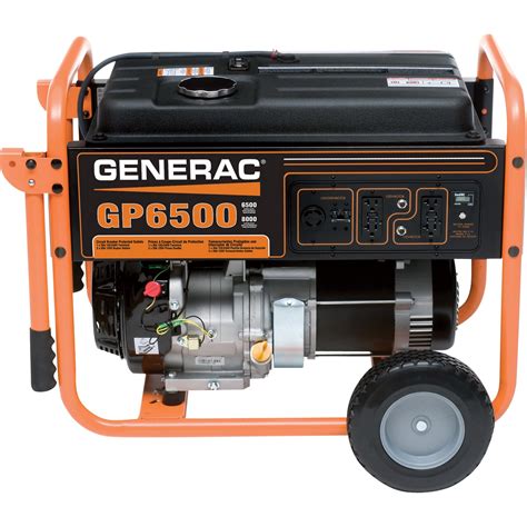 Generac GP6500 Portable Generator — 8125 Surge Watts, 6500 Rated Watts ...