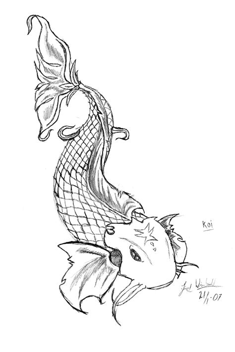 Koi Fish Drawing Outline At Free For