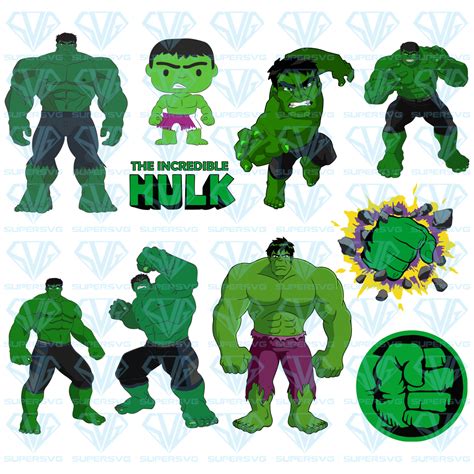 Hulk Logo Bundle Svg Files For Silhouette Files For Cricut Svg Dxf Eps