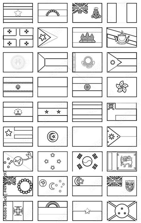 Flags Of The World Coloring Pages For Teens And Adults Printables