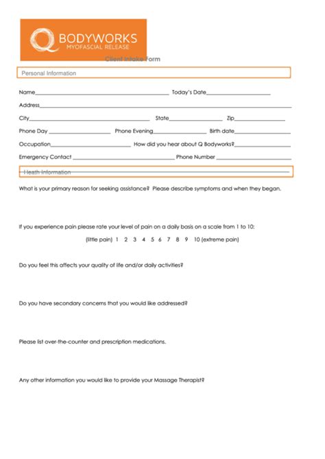 Client Intake Form Printable Pdf Download