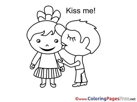 Kiss Me Valentines Day Coloring Pages Download