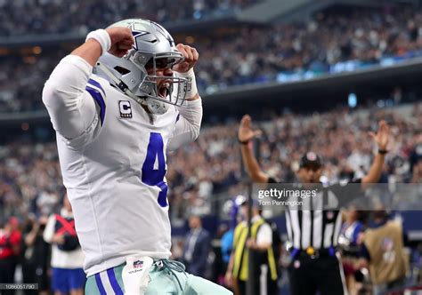 Dak Prescott Of The Dallas Cowboys Celebrates A Touchdown In The