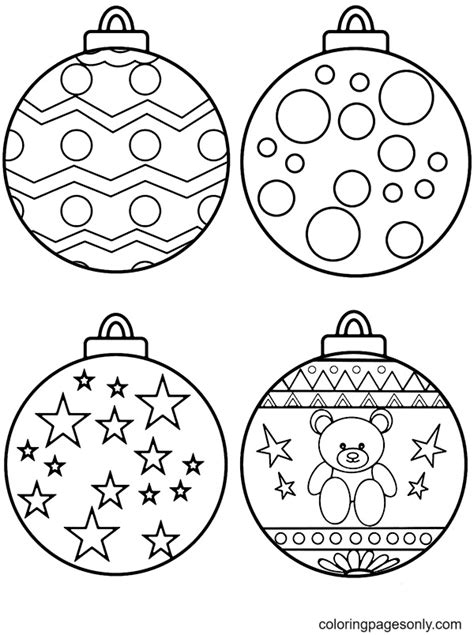 Christmas Decoration Balls Coloring Page Free Printable Coloring Pages