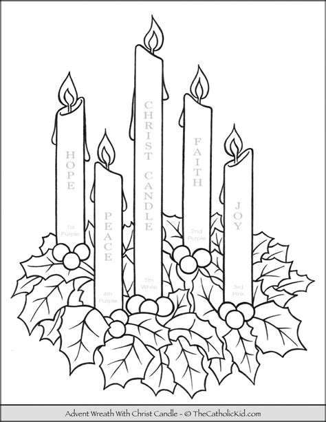 Advent Wreath Coloring Page With Candle Names Meanings