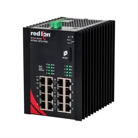 Red Lion N Tron Nt24k 16tx Poe Gigabit Poe Managed Ethernet Switch 16