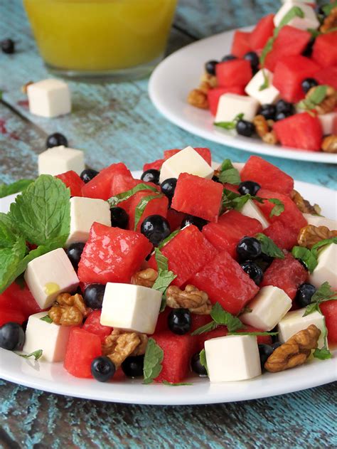 Blueberry Watermelon Feta Salad Yummy Addiction