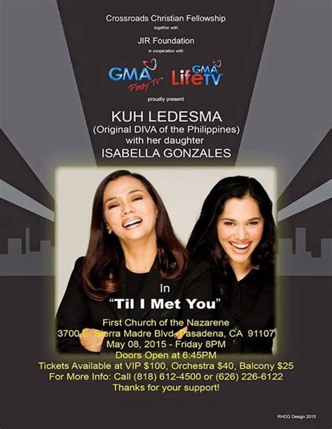 Kuh Ledesma And Isabella In “til I Met You” Events Pinoy Town Hall
