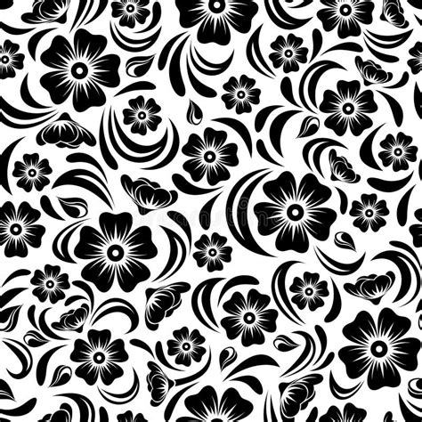 Printable Black And White Floral Pattern