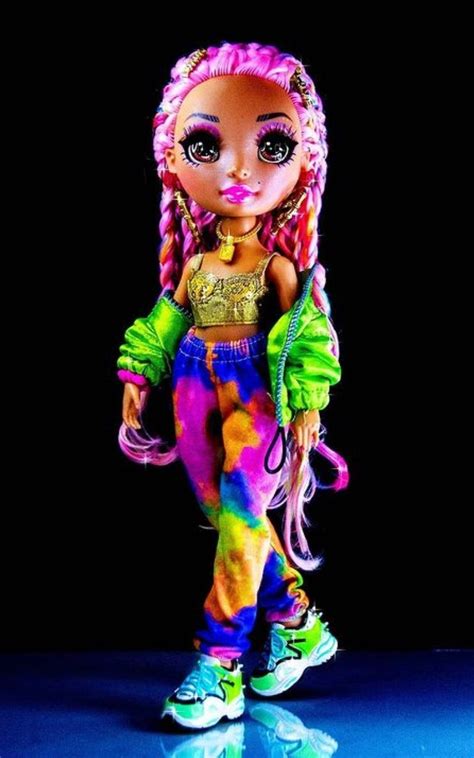 pin by hana indigo on rainbow fashion in 2021 black bratz doll rainbow fashion doll photography