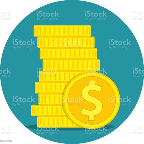Stack Of Gold Coins Dollar Stock Illustration Download Image Now