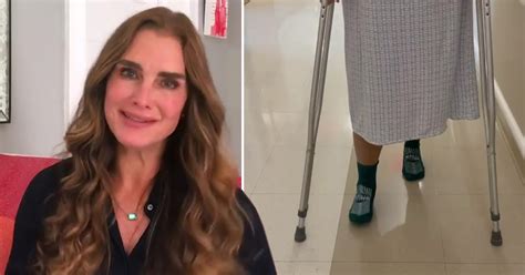 Brooke Shields 55 Reveals She Broke Her Femur And Is Learning How To Walk On Crutches In