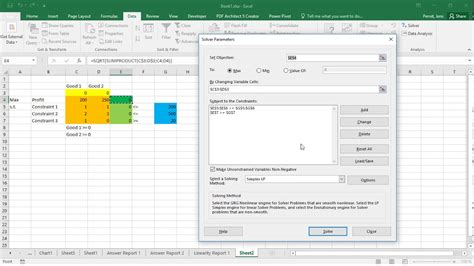 Excel Non Linear Optimization Problems With Solver Youtube