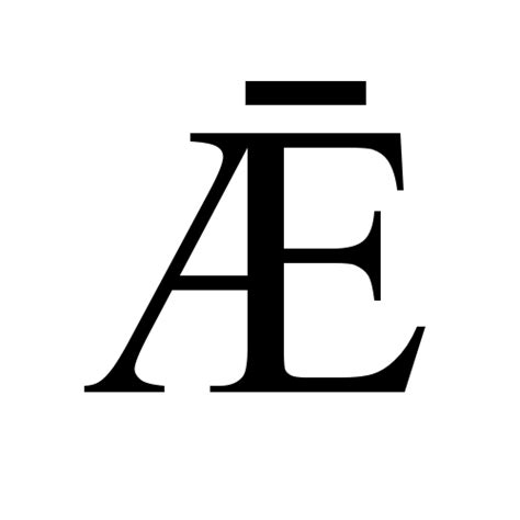 Ǣ latin capital letter ae with macron times new roman regular graphemica