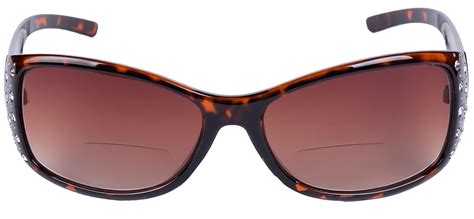 Womens Designer Bifocal Sunglasses With Rhinestones Hard Case Included