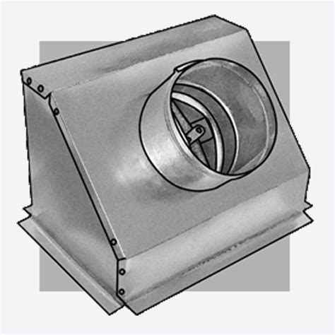 507rd 45° Slant Top Insulated Ceiling Radiation Damper Box Royal
