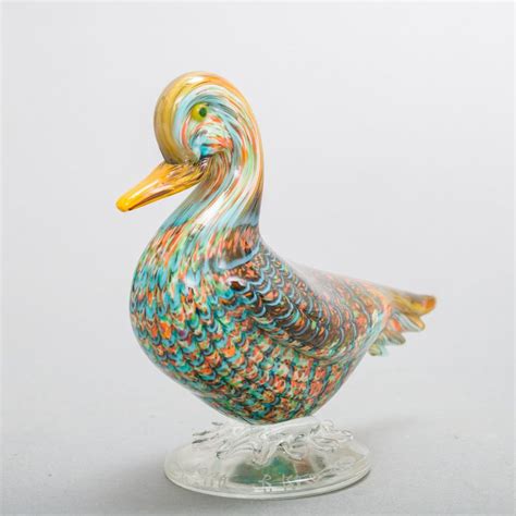 Vintage Murano Italian Art Glass Tour D Argent Paris Duck Figurine 5 25 Tall Italian Art