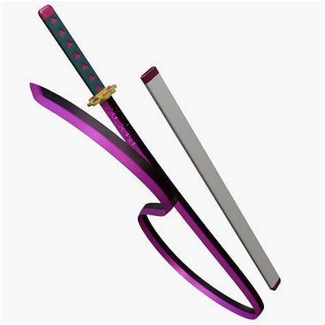 Mitsuri Kanroji Sword And Sheath 3d Model Cgtrader
