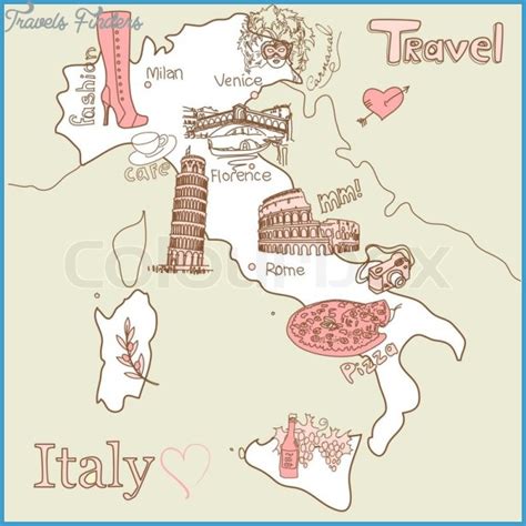 Italy Map Tourist Attractions Travelsfinderscom