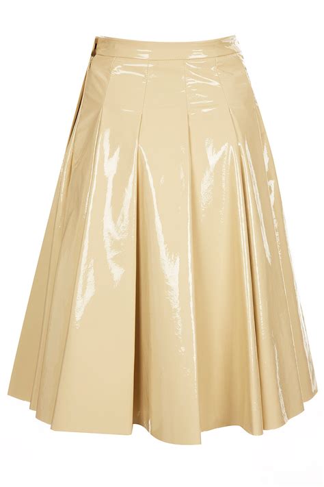 Lyst Topshop Patent Leather Pleat Skirt By Jw Anderson For Topshop In