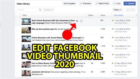How To Edit Video Thumbnail On New Facebook 2021 Youtube