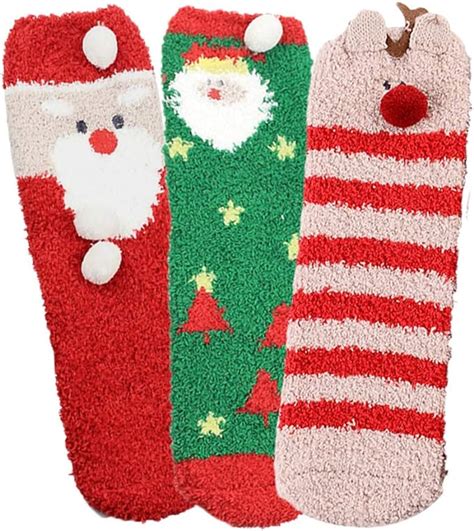 Fluffy Socks Christmas Socks Santa Socks Thermal Socks Novelty Warm