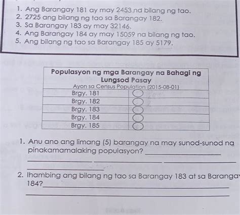 1 Ang Barangay 181 Ay May 2453 Na Bilang Ng Tao 2 2725 Ang Bilang Ng