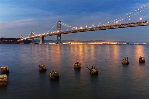 San Francisco Oakland Bay Bridge At Dawn Hd Wallpaper