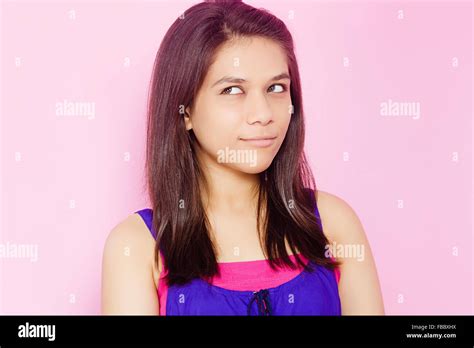 1 Indian Young Woman Thinking Stock Photo Alamy