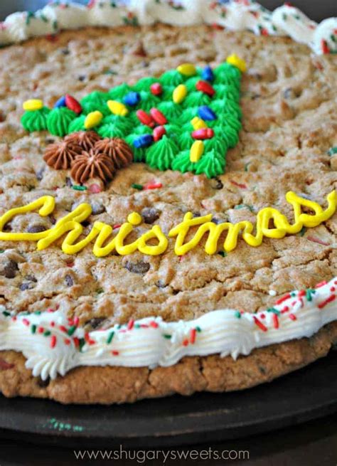 Mix in egg and 2 teaspoons vanilla extract until smooth. Christmas Cookie Cake - Shugary Sweets