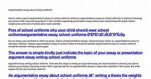 argumentative essay about uniforms in schools