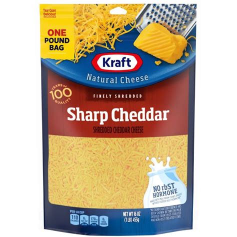 Kraft Sharp Cheddar Finely Shredded Cheese 16 Oz Bag