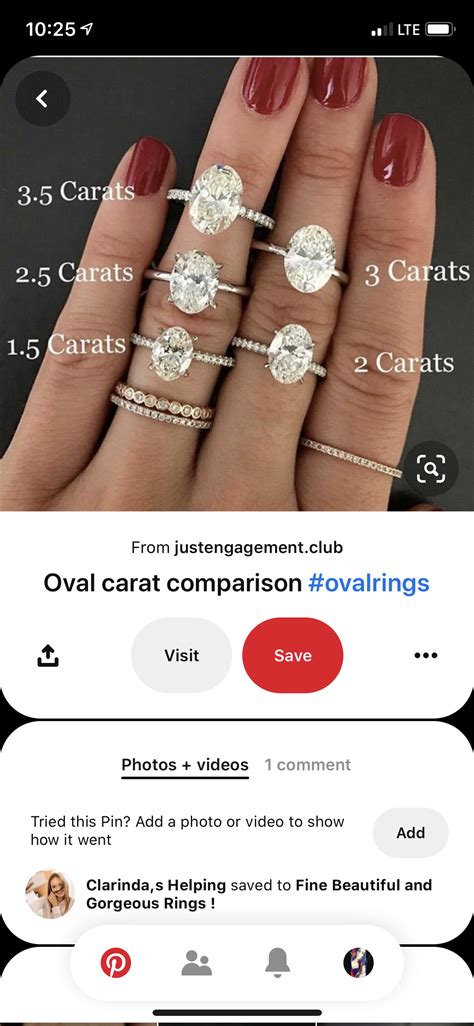 Oval Ring Sidexside Diamond Carat Size Carat Comparison Diamond