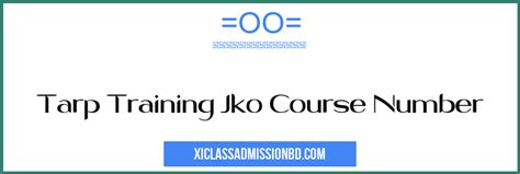 Tarp Training Jko Course Number
