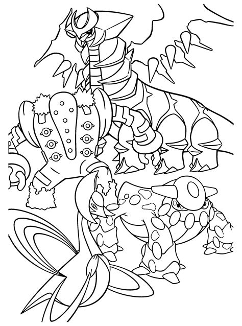 Take inspiration from the colored version! heatran coloring pages | Kerra