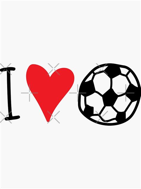 I Love Heart Football Sticker By Lightfield Redbubble