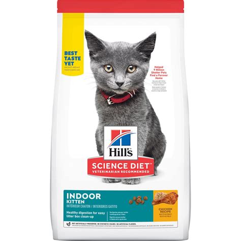 The 17 reviewed dry foods scored on average 3.8 / 10 paws, making hill's science diet a below average dry cat food brand when compared against all other dry food. Science Diet Kitten Indoor Chicken Recipe Dry Cat Food ...
