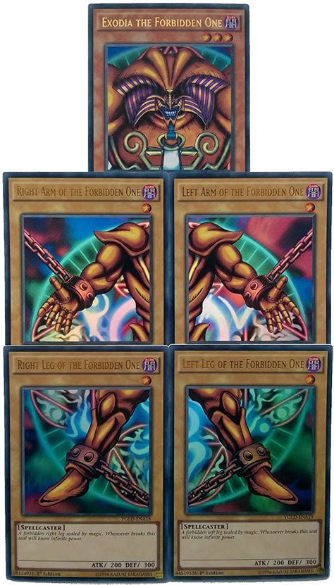 Finally a complete list of yugioh ccg playing cards in a free spreadsheet format (openoffice calc). Yu-Gi-Oh! Exodia The Forbidden One - Complete Five Card Set - TopToy