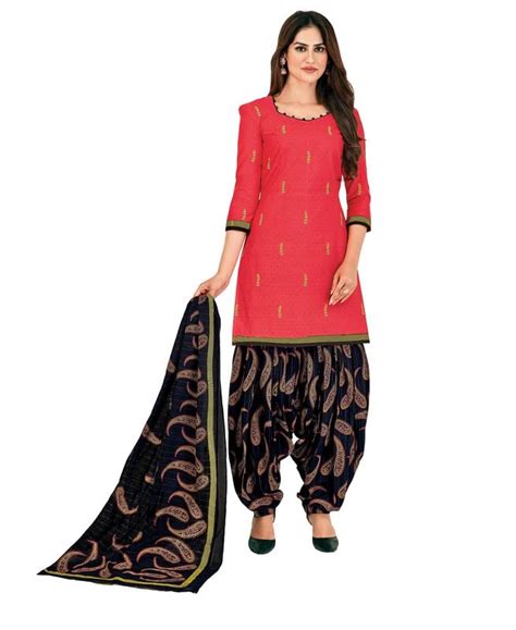 buy pranjul pure cotton fully stitched printed patiala salwar suit set for women stylish