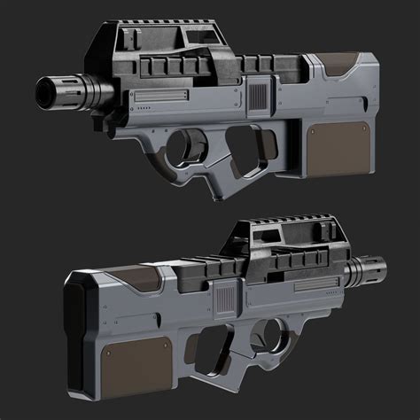 P90 Submachine Gun 3d Modern Models Blenderkit