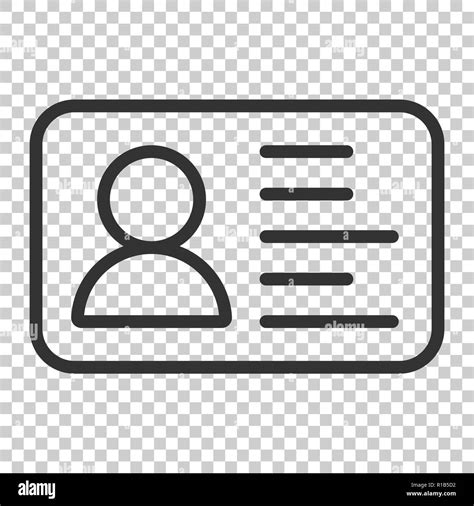 Id Card Icon In Flat Style Identity Badge Vector Illustration On