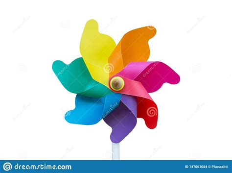 Colorful Pinwheel Toy Isolated On White Background. Wind Turbine Isolated. Wind Mill Isolated ...