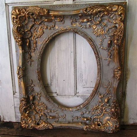 Large Ornate Picture Frame Wood W Gesso Antique French Farmhouse