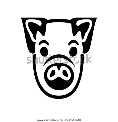 Pig Logo Template Isolated Pigs Head Stock Vector Royalty Free
